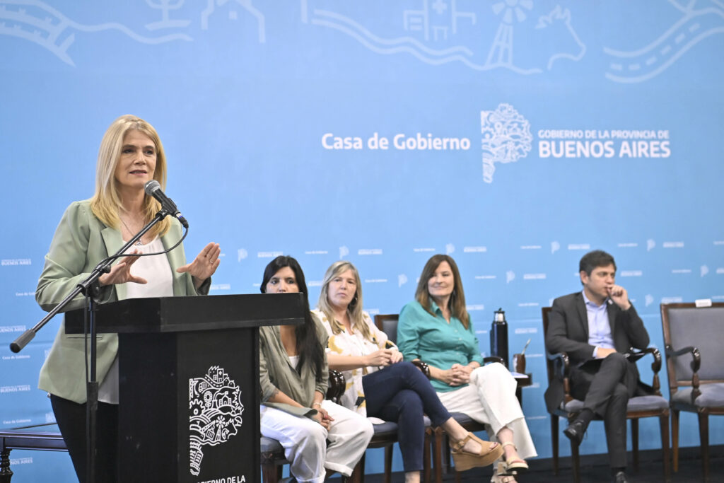 La vicegobernadora, Verónica Magario, en el acto por el día de la mujer.