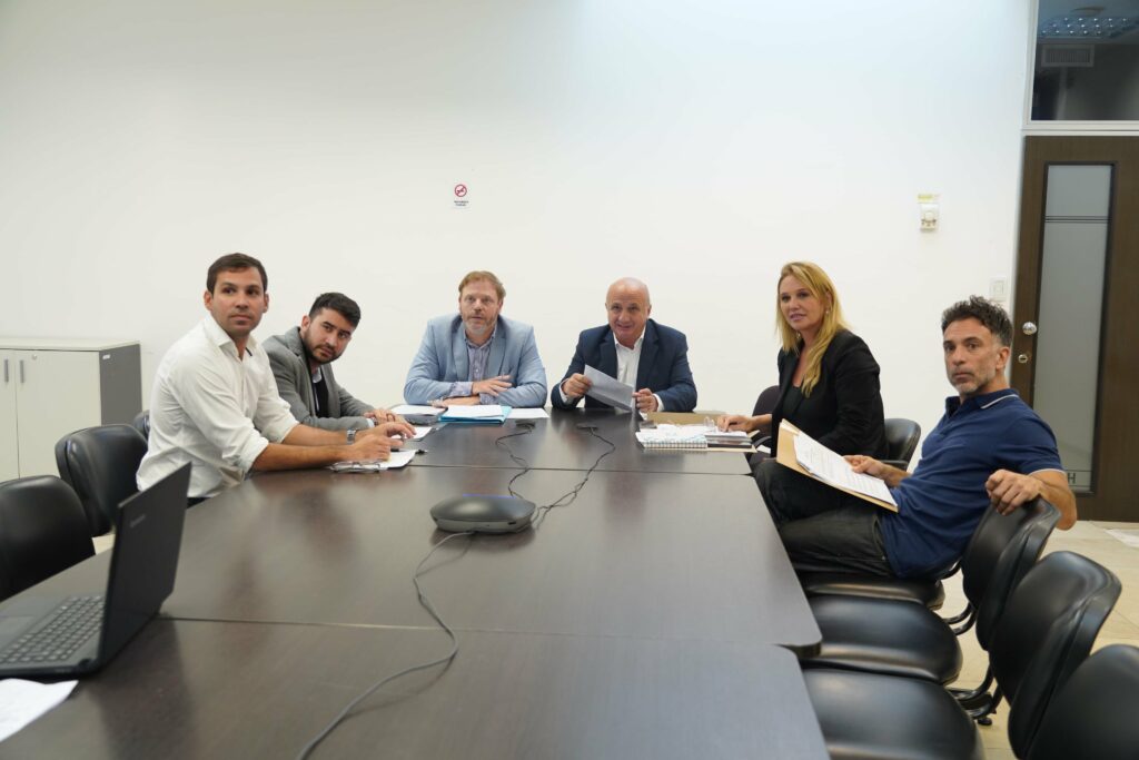 La comisión de Deportes de la Cámara de Diputados bonaerense, con Nicolás Russo a la cabeza.