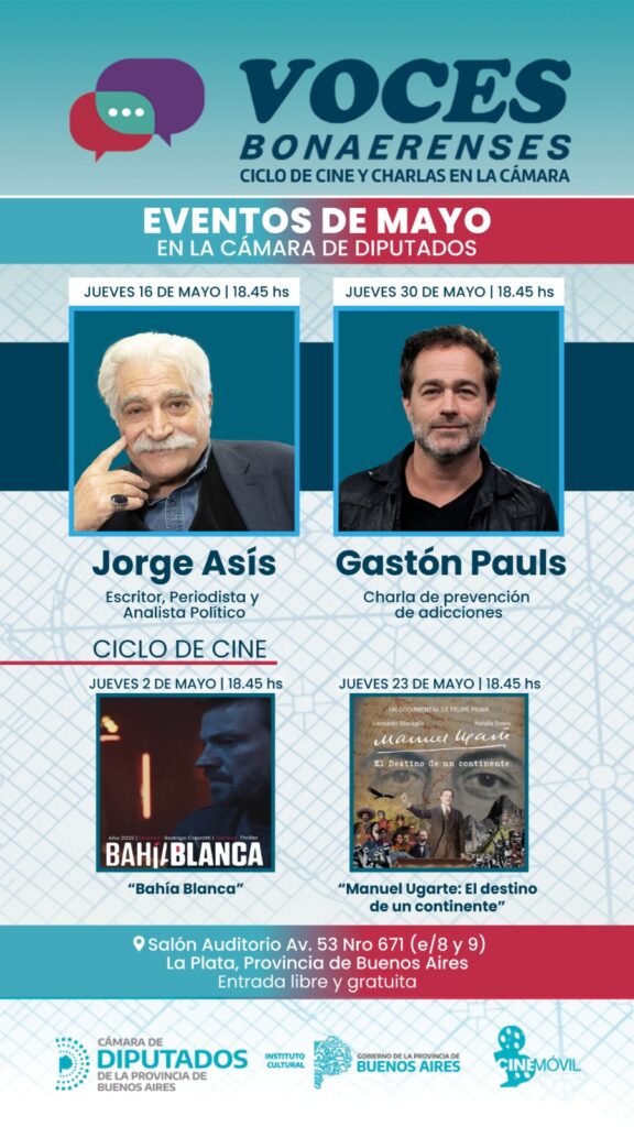 La agenda del ciclo Voces Bonaerenses en mayo, con Jorge Asis, Gastón Pauls y más pelis.