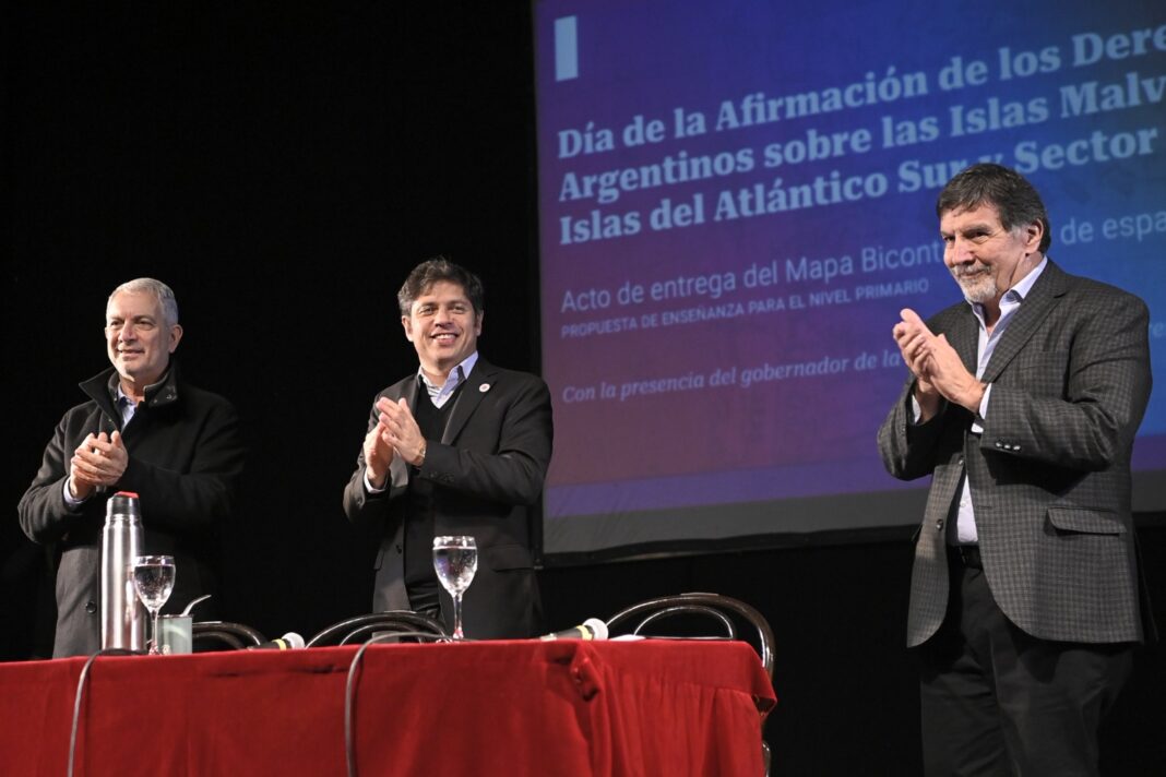 El gobernador bonaerense, Axel Kicillof, encabezó en La Plata el acto por el Día de la Afirmación de los Derechos Argentinos sobre las Islas Malvinas.