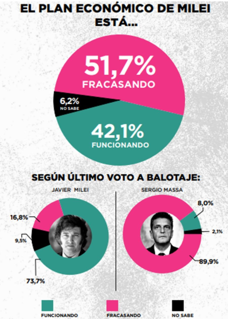 Gráficos de la consultora Zuban Córdoba y Asociados en la última encuesta.