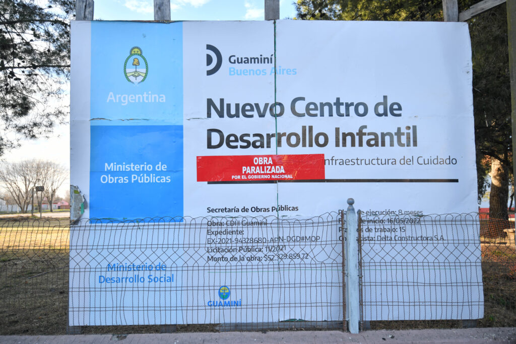 El Nuevo Centro de Desarrollo Infantil de Guaminí paralizado por el Ejecutivo nacional. 