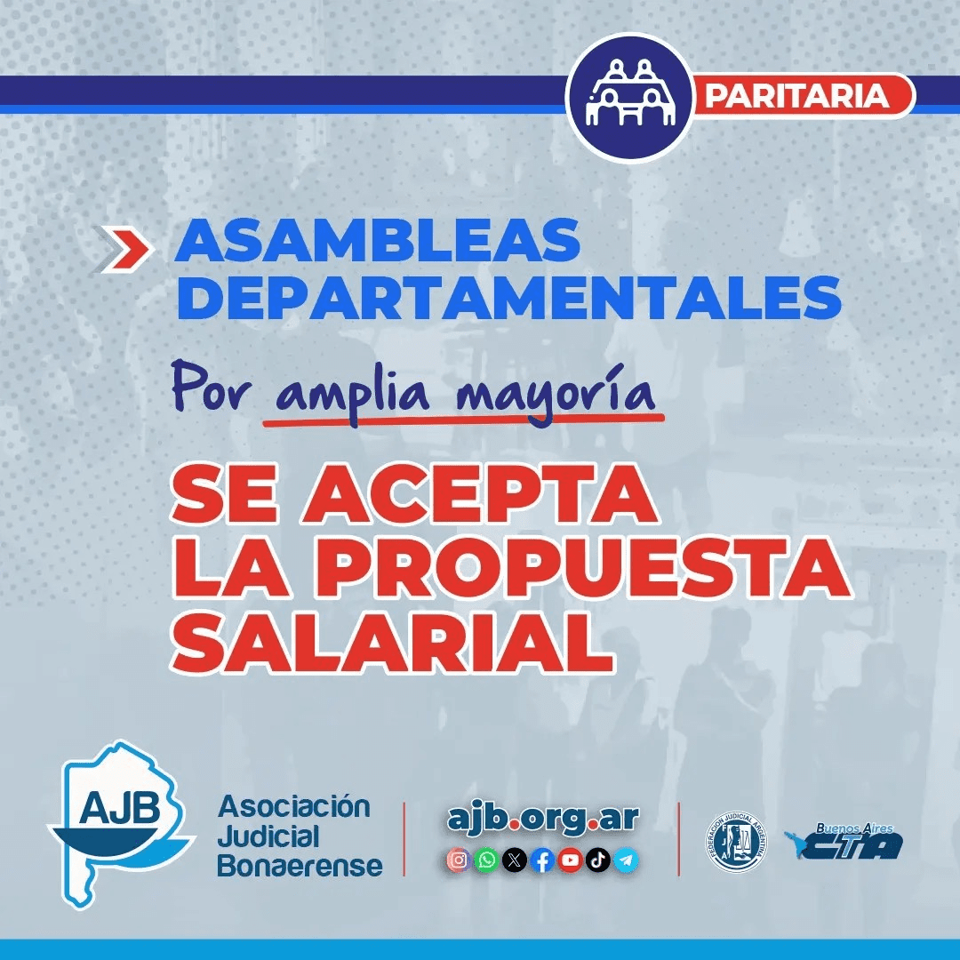 Los judiciales bonaerenses aceptaron la oferta salarial de 8,5% para agosto y septiembre ofertada por la administración de Kicillof.