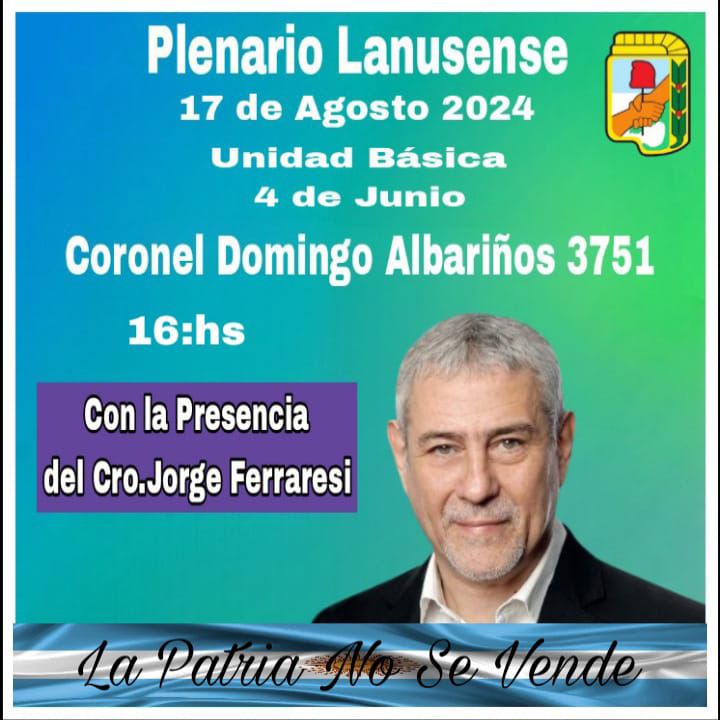 Jorge Ferraresi estará este sábado en Lanús, tierras camporistas de Julián Álvarez.