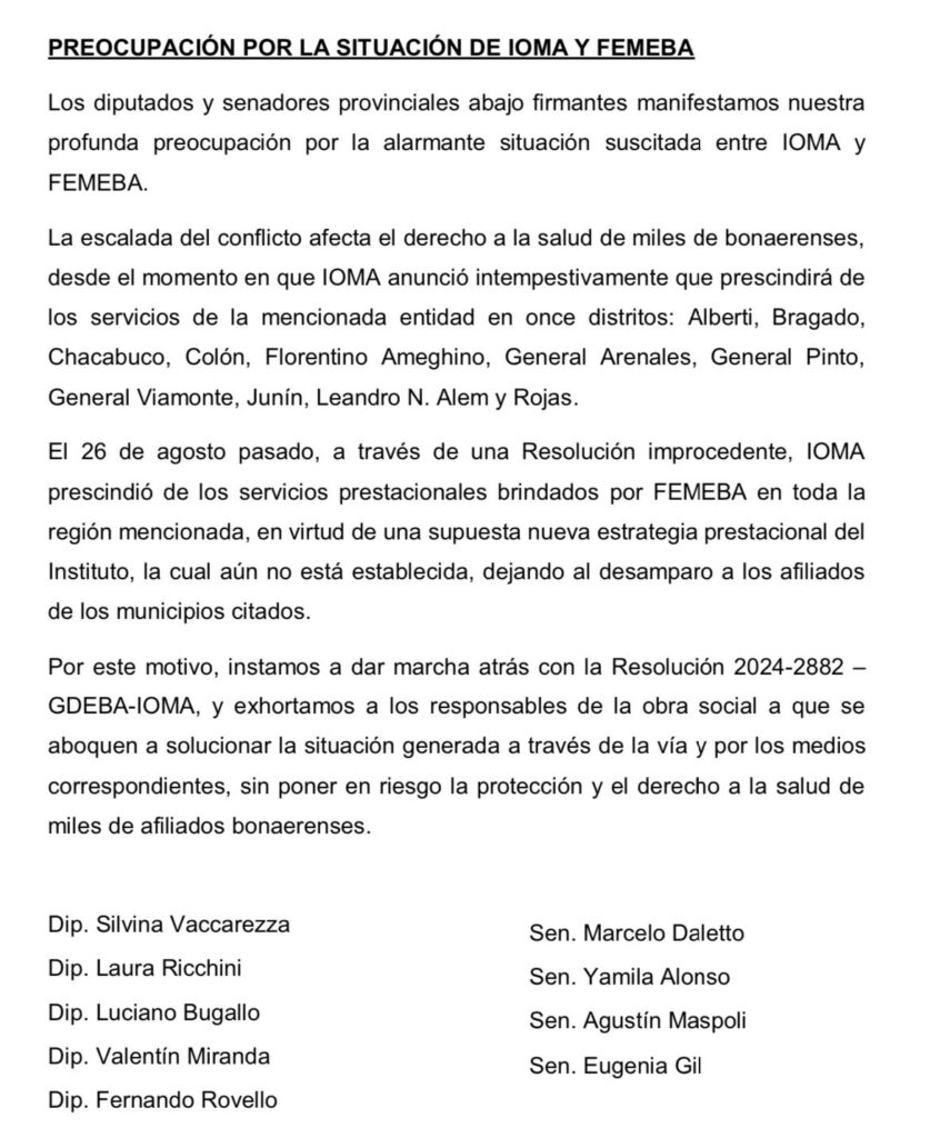 FEMEBA le solicitó una audiencia a Axel Kicillof, para darle una solución las “diferencias” que mantiene con el IOMA.