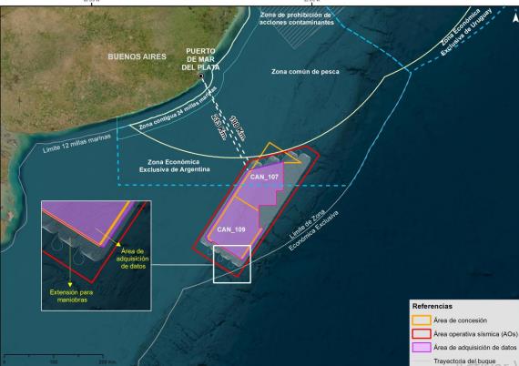 La zona de exploración petrolera se ubica a 190 km de las costas de Mar del Plata.