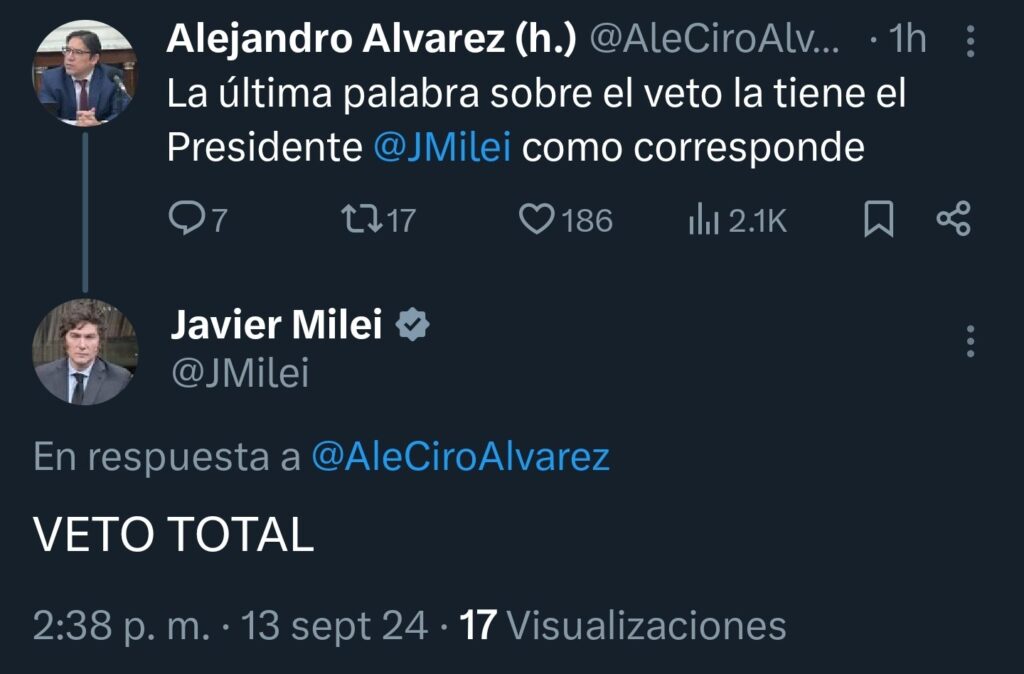 En nombre del superávit fiscal, Milei anunció que vetará la Ley de Financiamiento Universitario.