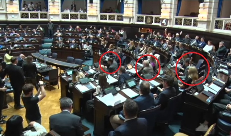 El momento de la votación en general del RIGI bonaerense.