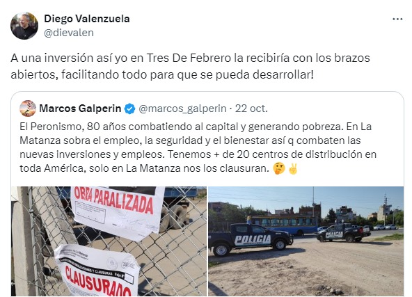 Intendentes bonaerenses del PRO iniciaron una contienda por una inversión de Galperín.