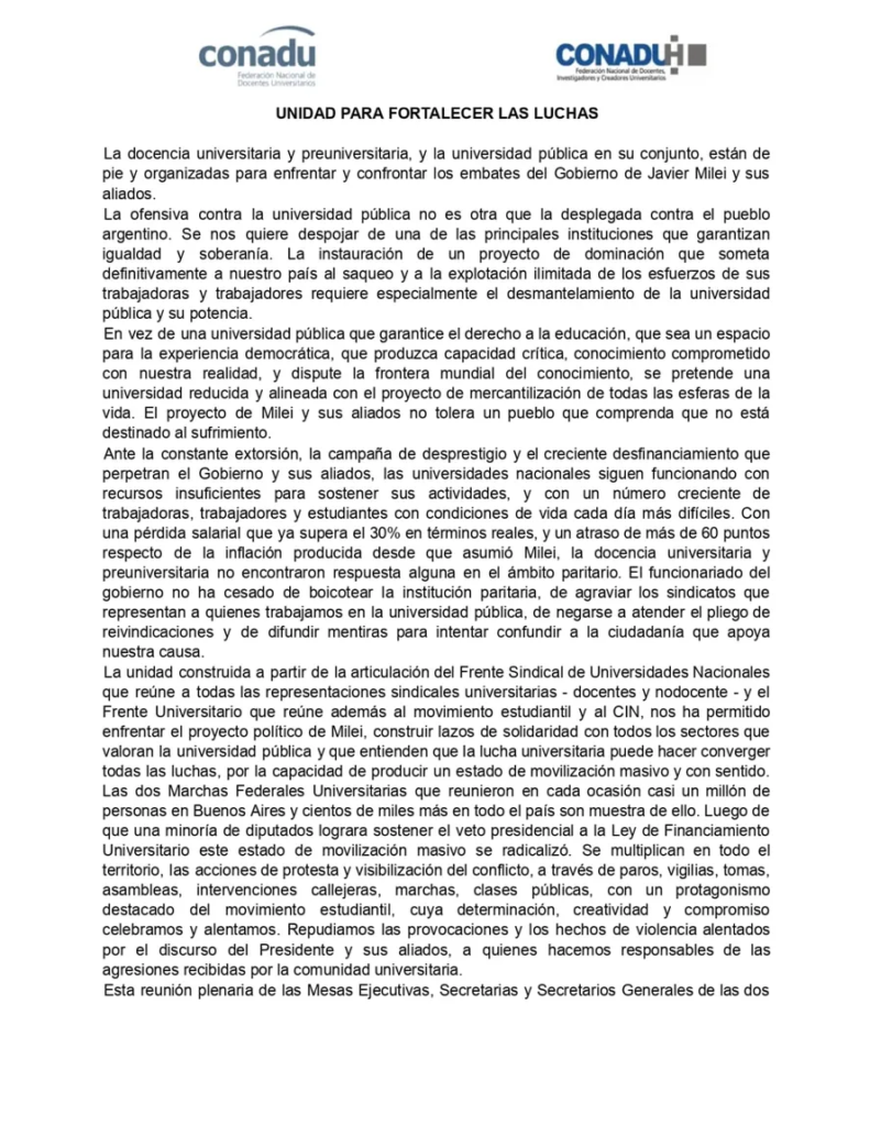 Las universidades se pliegan al paro nacional de transporte del 30 de octubre.
