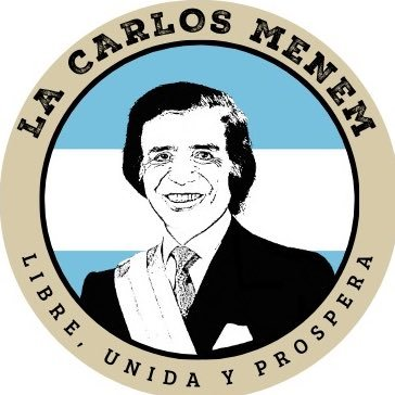 El sello de la nueva agrupación militante de La Libertad Avanza, “La Carlos Menem”. 