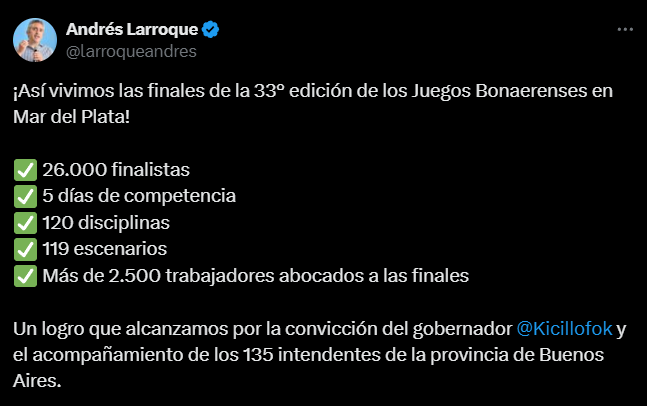 El Ejecutivo de la provincia de Buenos Aires dio a conocer el medallero final de los Juegos Bonaerenses. Se destacó a Lomas de Zamora como tricampeón.