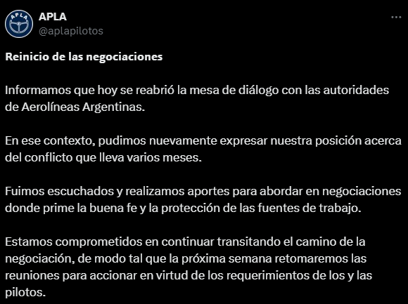 El Gobierno tiene previsto recibir a los gremios del sector aeroportuario para evitar que haya próximos paros en Aerolíneas Argentinas.
