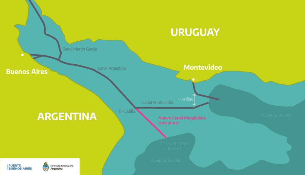 Gráfico del Canal Magdalena, el motín que vuelve a enfrentar a Provincia y Nación.