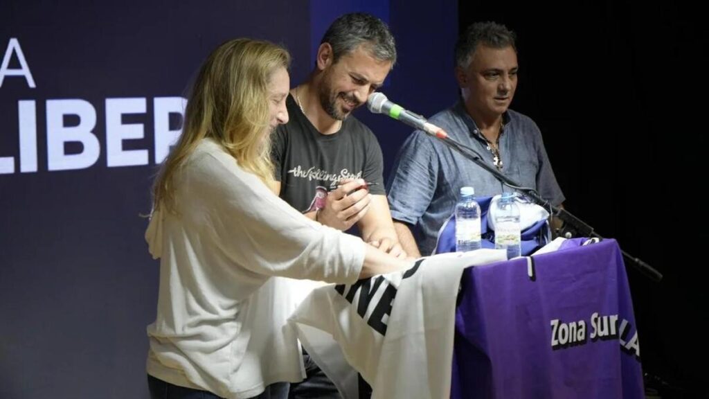 Karina Milei junto a Martín Menem y Sebastián Pareja, dos de sus pilares en el armado de La Libertad Avanza como fuerza nacional. 