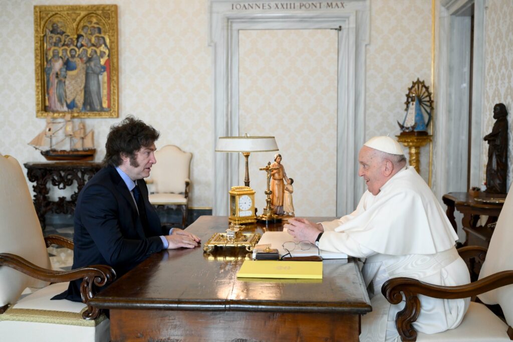 Milei tuvo su reunión con el Papa Francisco en febrero.