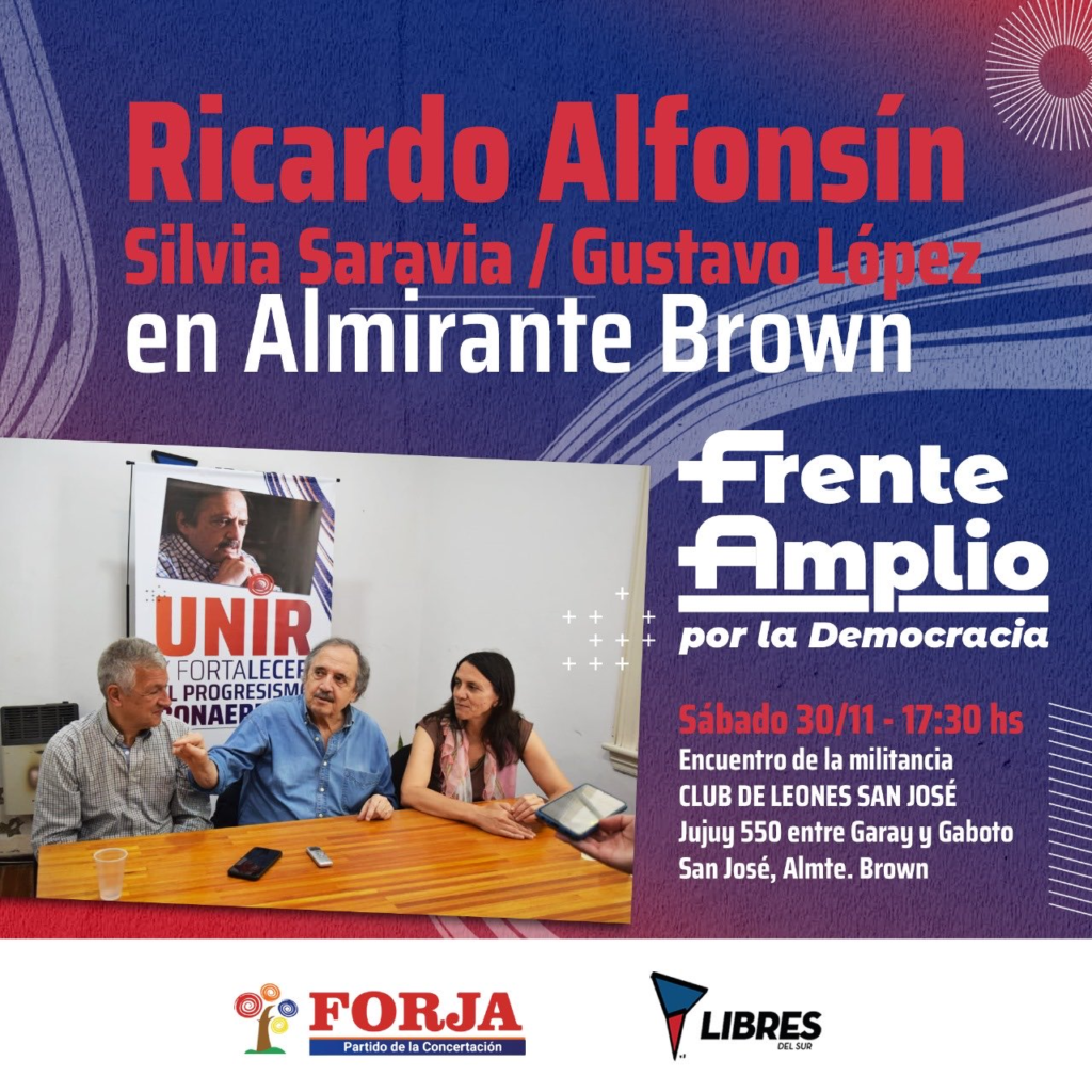 El dirigente Ricardo Alfonsín presentará su nuevo frente político “Frente Amplio por la Democracia”.