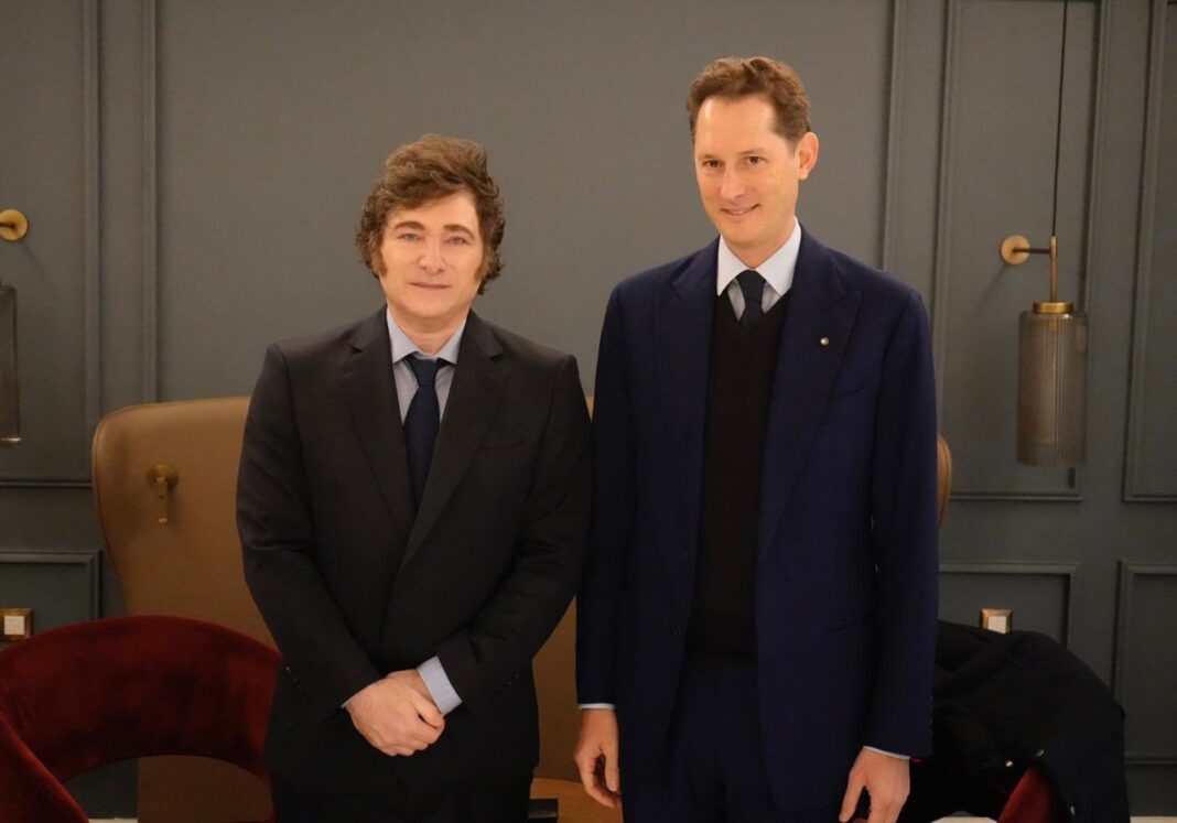 Javier Milei se reunió con el titular de la automotriz multinacional Stellantis, John Elkann, y completó una variada agenda en Italia.
