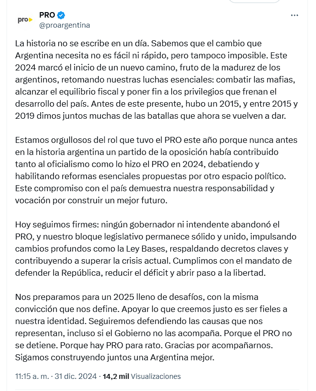 Con miras a las elecciones legislativas, el espacio liderado por Mauricio Macri salió con los tapones de punta a marcarle la cancha al oficialismo. “Hay PRO para rato”, remarcaron.
