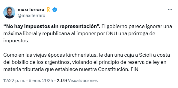 Los cuestionamientos del diputado lilito, Maximiliano Ferraro, a la prórroga del Fondo del Turismo.