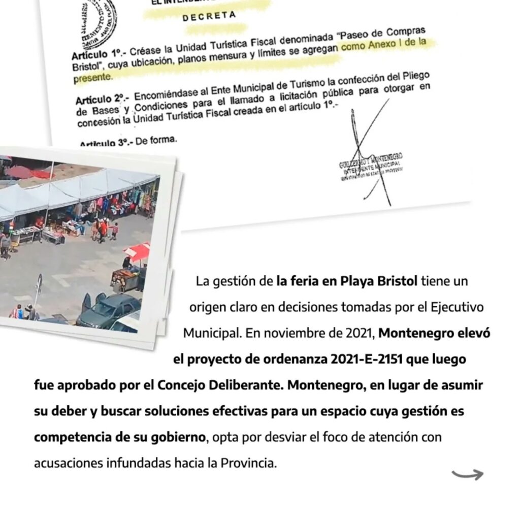 En Mar del Plata UxP cuestionó a Montenegro por la denuncia penal que le realizó a Kicillof por el abandono de la feria de la playa Bristol.
