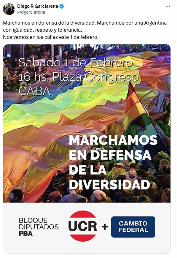 El presidente de bloque de UCR + Cambio Federal, confirmó que el espacio será parte de la marcha del sábado.