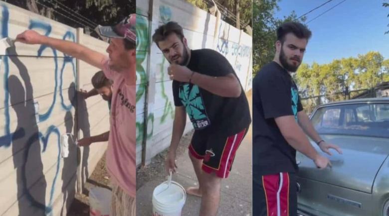 En la grabación, se puede ver a Pipo Paolucci, excandidato a intendente de San Isidro y Agustín Castiglione, un joven militante libertario y estudiante de Ciencias Políticas.