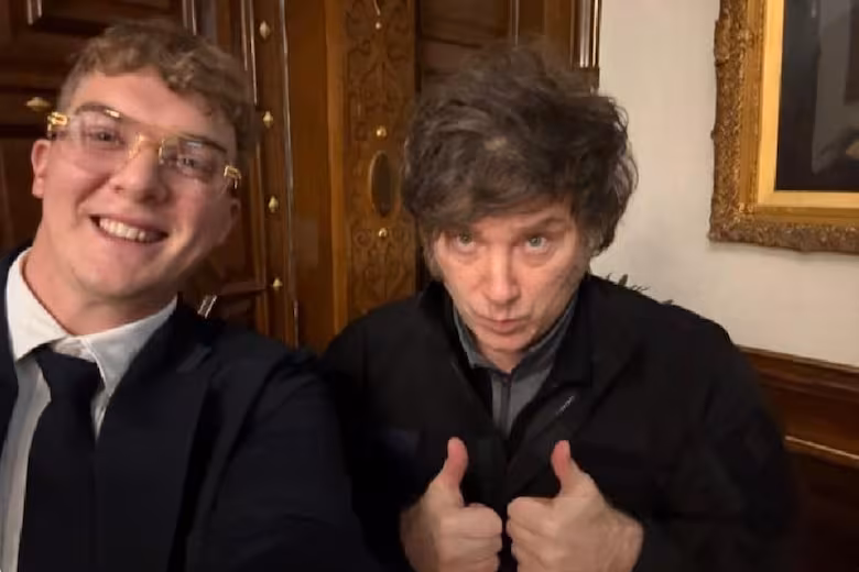 Milei, en la Casa Rosada, con Hayden Mark Davis, a quien ahora señalan como responsable de la estafa de $LIBRA.