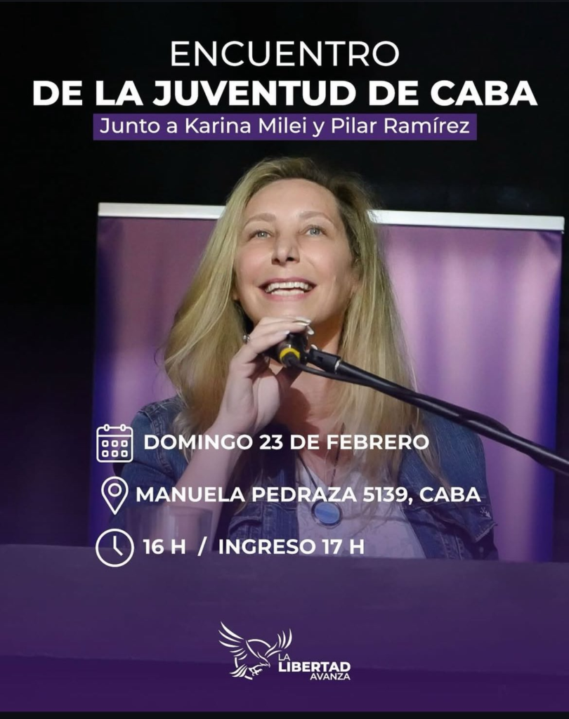 La secretaria general de la presidencia, Karina Milei, vuelve a reunir a la militancia libertaria en CABA. 