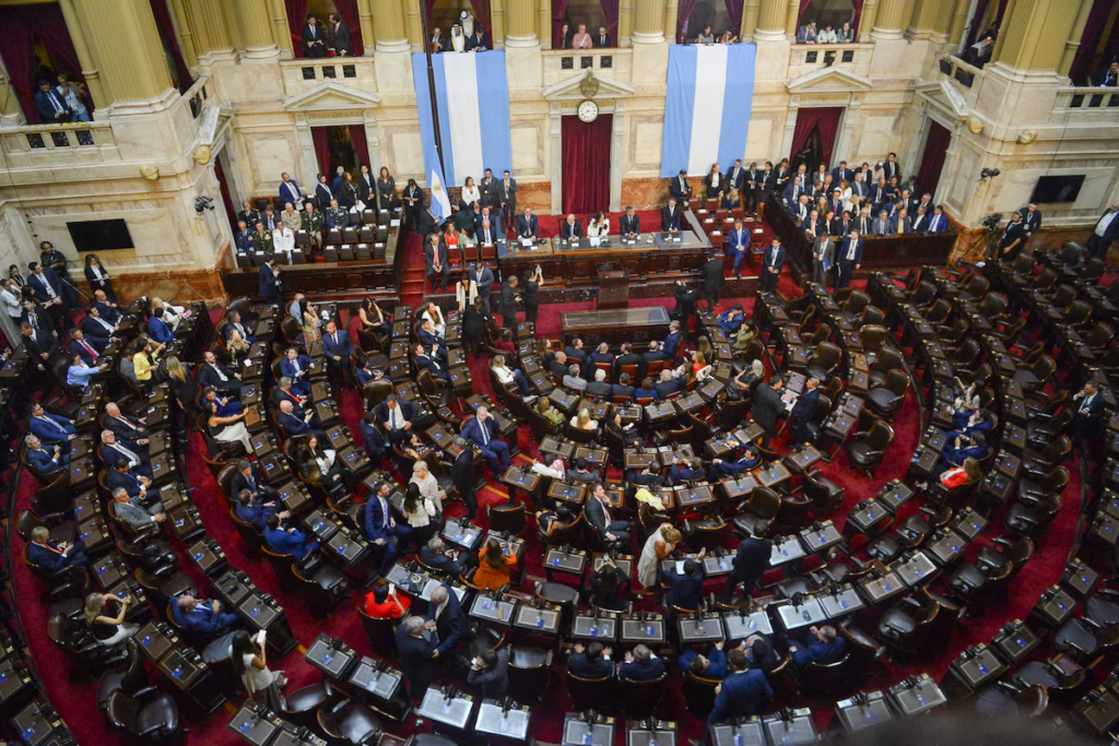 Milei dio su discurso ante un Congreso semivacío. 