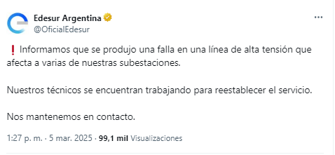 La respuesta de EDESUR ante el apagón másivo que dejó a más de 600 mil usuarios sin luz, en plena ola de calor. 