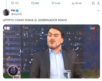 Muchos de los "trolls" libertarios le siguen la fantasía a Romo de que será el próximo Gobernador bonaerense.