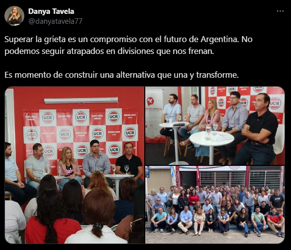 La diputada nacional de Danya Tavela fue una de las oradoras en la reunión de la UCR bonaerense opositora.