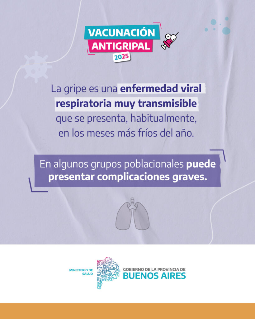 El Ministerio de Salud de la provincia de Buenos Aires da inicio a la campaña de vacunación antigripal 2025 con los adultos mayores.