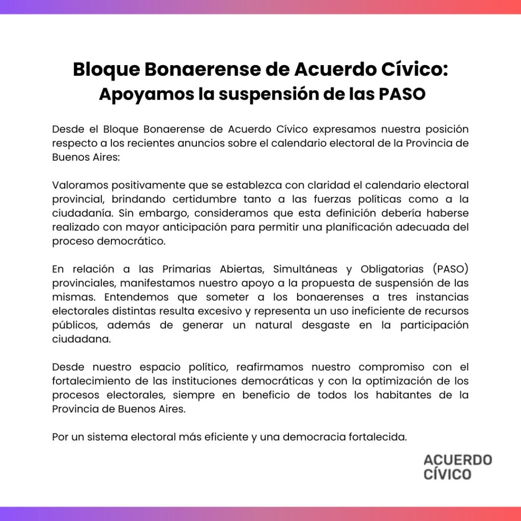 El posicionamiento del bloque de Diputados sobre la suspensión de las PASO.