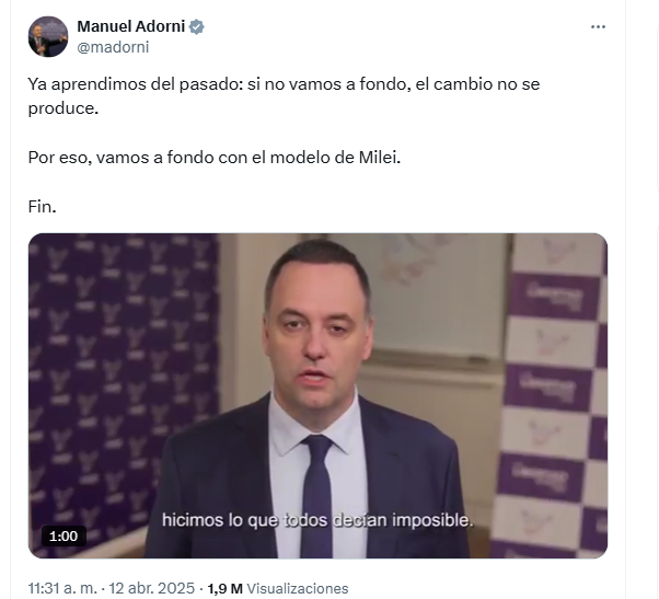 Elecciones porteñas: Adorni plantea "ir a fondo" con el modelo de Milei.