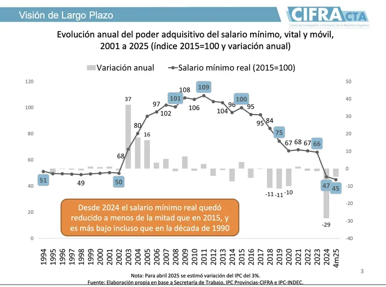 Consejo del salario: la caída del salario mínimo en el último tiempo. 