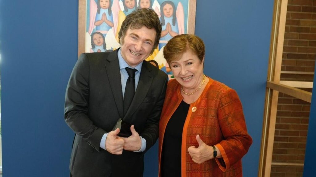 El presidente, Javier Milei y la directora gerente del FMI, Kristalina Georgieva.