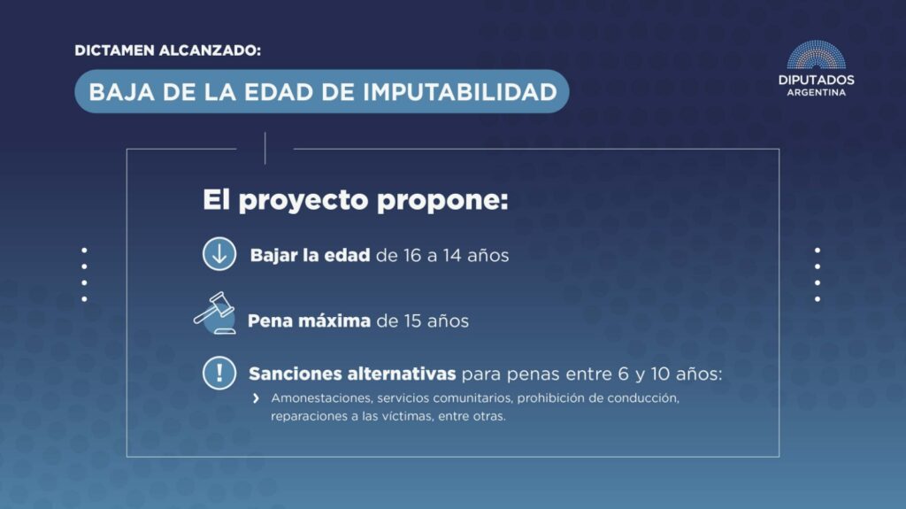 Los principales ejes del proyecto unificado para bajar la edad de imputabilidad a los 14 años.