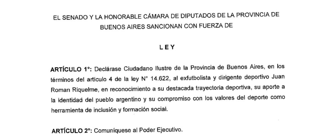 El proyecto de ley de Cuervo para destacar a Riquelme.