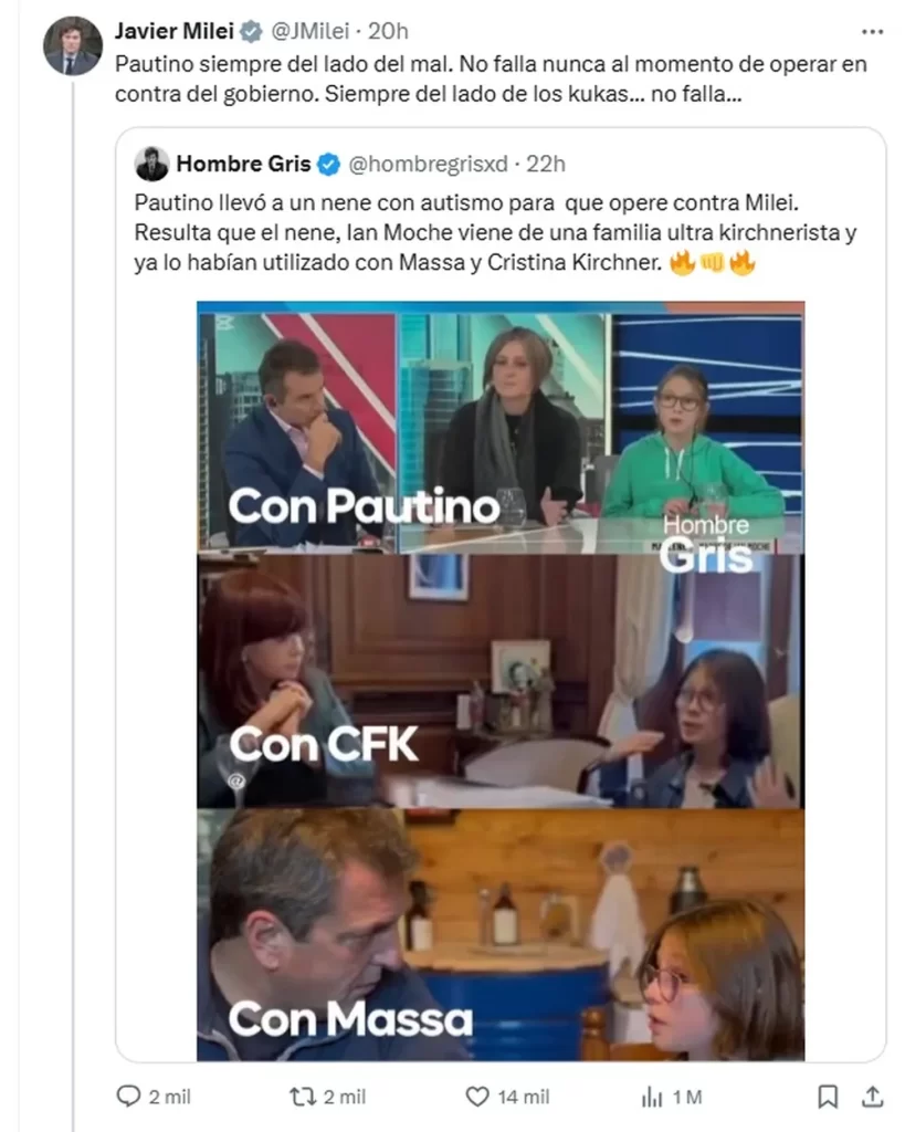 El polémico posteo de Javier Milei sobre Ian Moche desató una ola de críticas desde todo el arco político. 