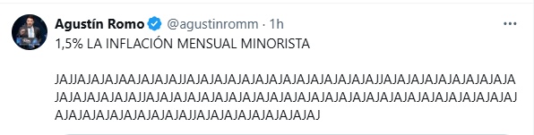 El mensaje de Agustín Romo sobre la baja inflacionaria de mayo.
