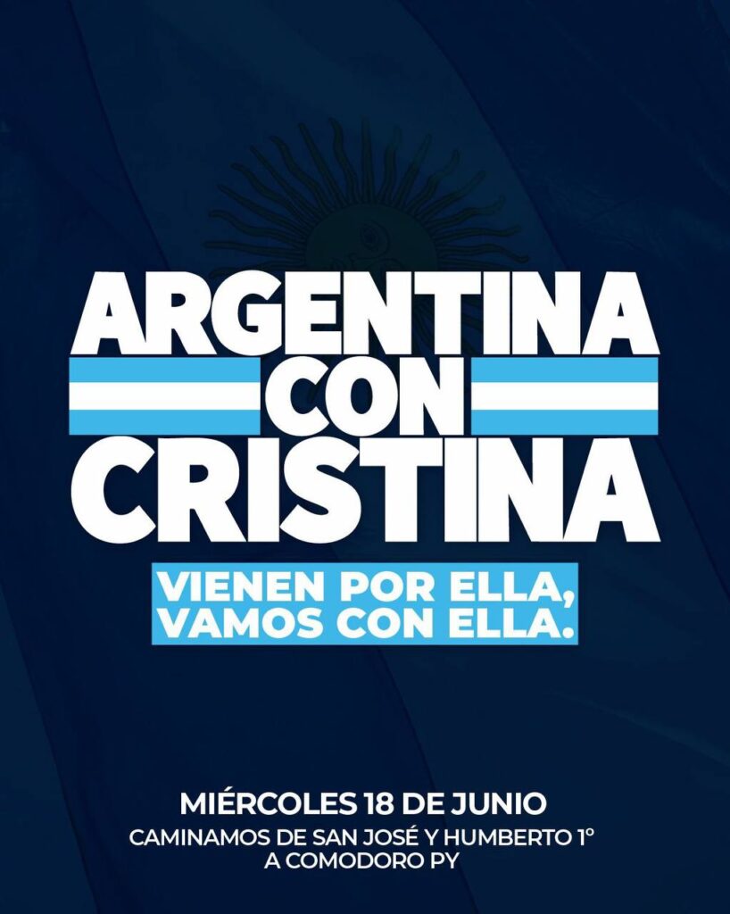 El flyer que sacó la militancia peronista para apoyar a Cristina Kirchner.
