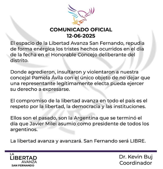 San Fernando: La Libertad Avanza repudió al peronismo.