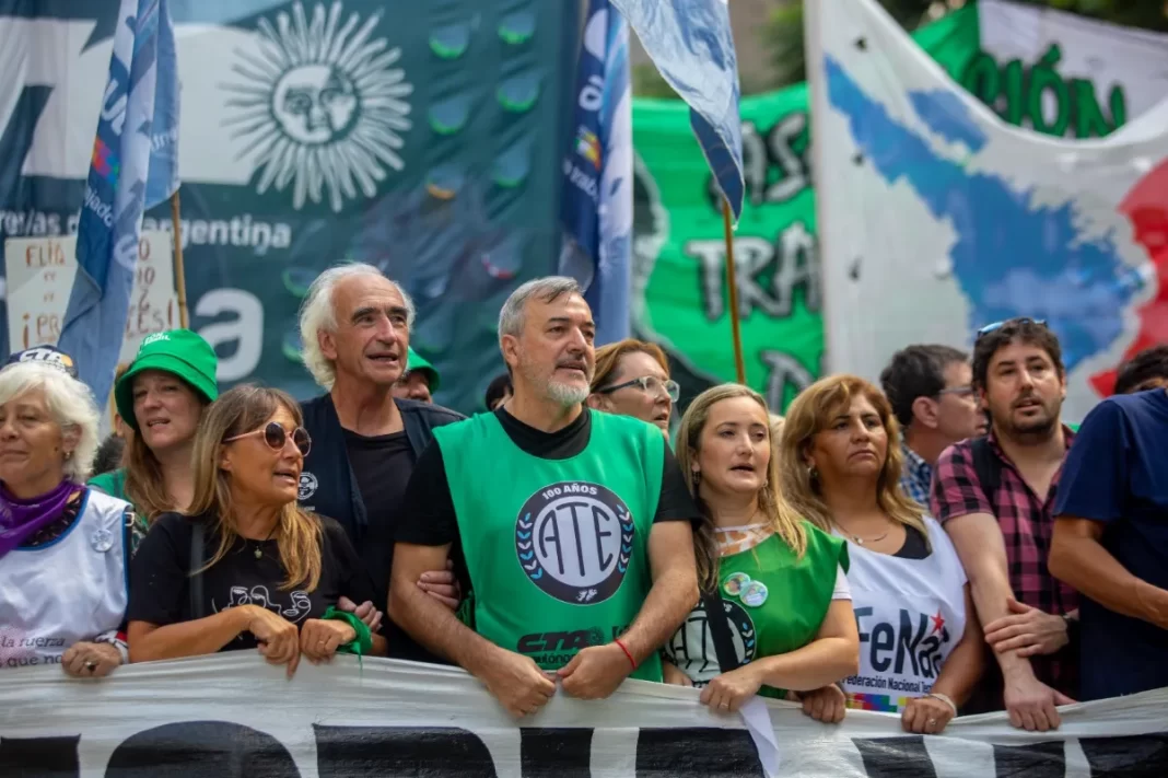 Los estatales nucleados en ATE enfrentaron al Gobierno de Milei y se plegaron a la mega movilización del peronismo por Cristina Kirchner.