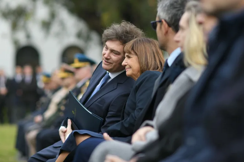 El presidente Javier Milei y la ministra de Seguridad, Patricia Bullrich.