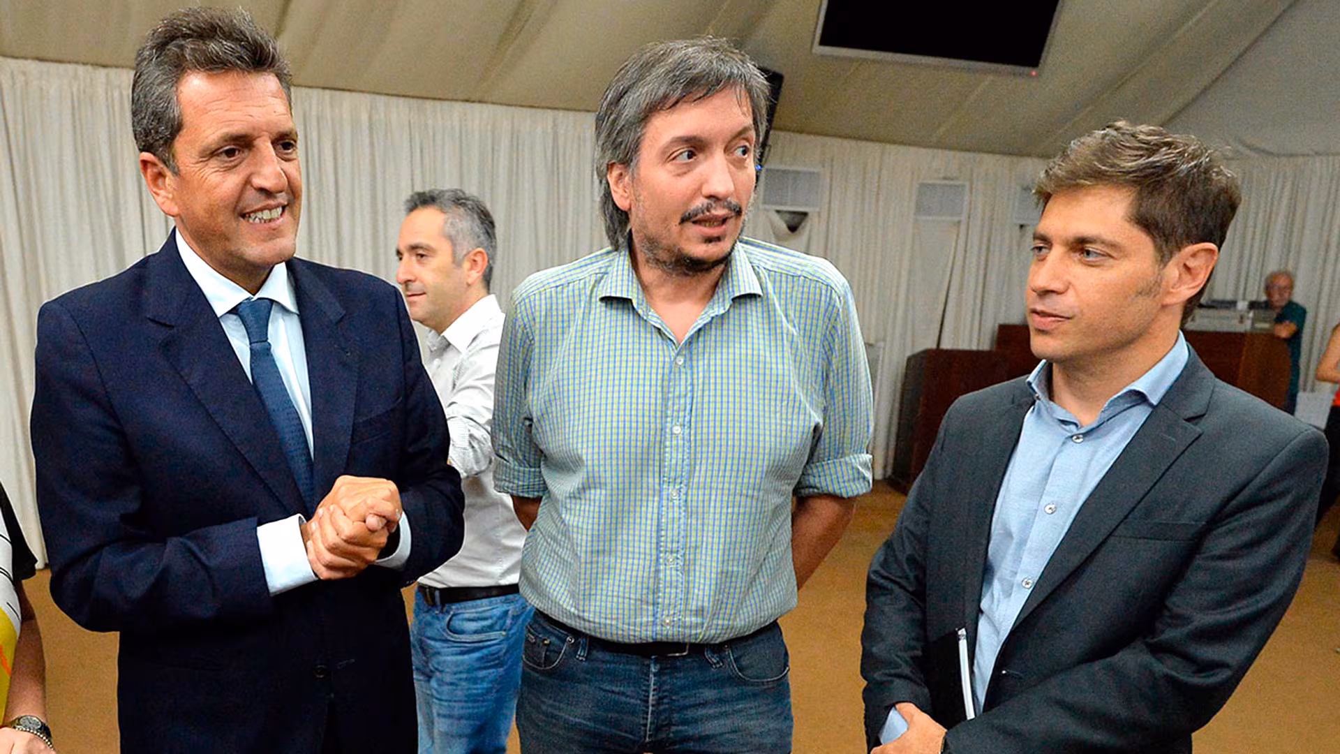 Sergio Massa, Máximo Kirchner y Axel Kicillof deberán definir el cierre de listas de Unión por la Patria en la provincia de Buenos Aires. 