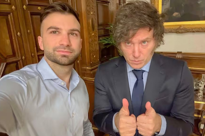 El presidente Javier Milei con Mauricio Novelli, el trader que ofició de nexo con los empresarios creadores de $LIBRA.