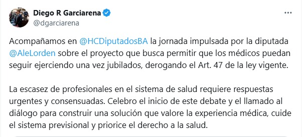 Diego Garciarena participó de la presentación del proyecto de Lordén y respaldó la iniciativa.