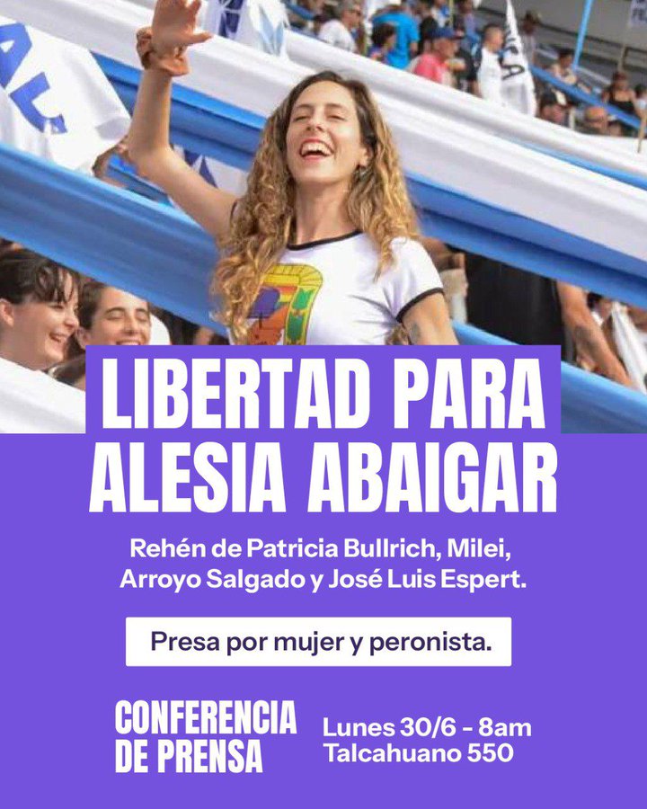 Dirigentes de la oposición convocaron a una conferencia de prensa para exigir la liberación de la funcionaria bonaerense, Alesia Abaigar.